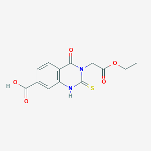 molecular formula C13H12N2O5S B7879684 3-(2-Ethoxy-2-oxoethyl)-4-oxo-2-thioxo-1,2,3,4-tetrahydroquinazoline-7-carboxylic acid 