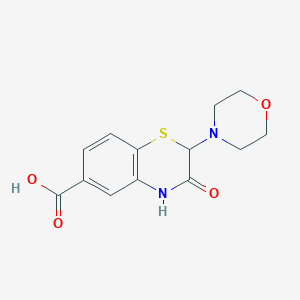 molecular formula C13H14N2O4S B7879692 2-morpholin-4-yl-3-oxo-3,4-dihydro-2H-1,4-benzothiazine-6-carboxylic acid 