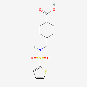molecular formula C12H17NO4S2 B7879715 4-{[(Thien-2-ylsulfonyl)amino]methyl}cyclohexanecarboxylic acid 