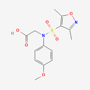 molecular formula C14H16N2O6S B7879723 N-[(3,5-dimethylisoxazol-4-yl)sulfonyl]-N-(4-methoxyphenyl)glycine 
