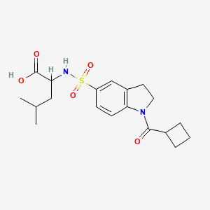molecular formula C19H26N2O5S B7879749 N-{[1-(cyclobutylcarbonyl)-2,3-dihydro-1H-indol-5-yl]sulfonyl}leucine 