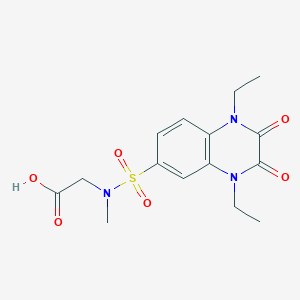 molecular formula C15H19N3O6S B7879766 N-[(1,4-diethyl-2,3-dioxo-1,2,3,4-tetrahydroquinoxalin-6-yl)sulfonyl]-N-methylglycine 