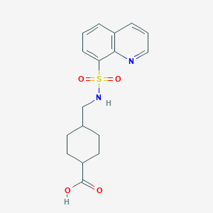 molecular formula C17H20N2O4S B7879781 4-{[(Quinolin-8-ylsulfonyl)amino]methyl}cyclohexanecarboxylic acid 