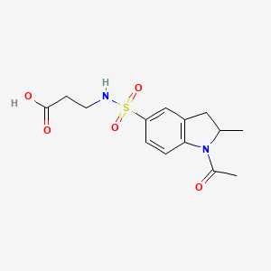 molecular formula C14H18N2O5S B7879810 3-(1-acetyl-2-methyl-2,3-dihydro-1H-indole-5-sulfonamido)propanoic acid 