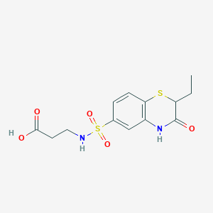 molecular formula C13H16N2O5S2 B7879811 N-[(2-ethyl-3-oxo-3,4-dihydro-2H-1,4-benzothiazin-6-yl)sulfonyl]-beta-alanine 