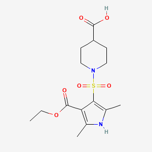 1-{[4-(ethoxycarbonyl)-2,5-dimethyl-1H-pyrrol-3-yl]sulfonyl}piperidine-4-carboxylic acid