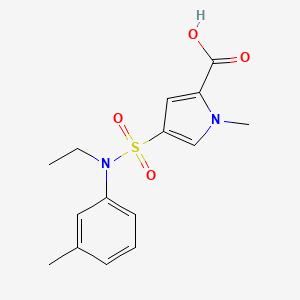 molecular formula C15H18N2O4S B7879819 4-{[ethyl(3-methylphenyl)amino]sulfonyl}-1-methyl-1H-pyrrole-2-carboxylic acid 