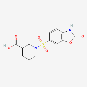 molecular formula C13H14N2O6S B7879826 1-[(2-Oxo-2,3-dihydro-1,3-benzoxazol-6-yl)sulfonyl]piperidine-3-carboxylic acid 