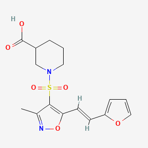 molecular formula C16H18N2O6S B7879855 1-({5-[(E)-2-(2-furyl)vinyl]-3-methylisoxazol-4-yl}sulfonyl)piperidine-3-carboxylic acid 