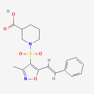 molecular formula C18H20N2O5S B7879867 1-({3-methyl-5-[(E)-2-phenylvinyl]isoxazol-4-yl}sulfonyl)piperidine-3-carboxylic acid 