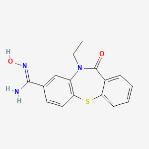 molecular formula C16H15N3O2S B7879890 10-ethyl-N'-hydroxy-11-oxo-10,11-dihydrodibenzo[b,f][1,4]thiazepine-8-carboximidamide 