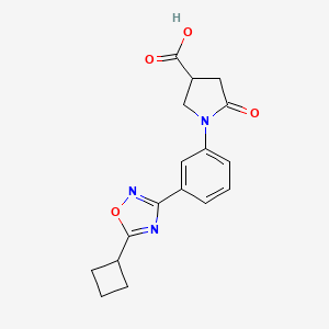 molecular formula C17H17N3O4 B7879911 1-[3-(5-Cyclobutyl-1,2,4-oxadiazol-3-yl)phenyl]-5-oxopyrrolidine-3-carboxylic acid 