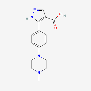 molecular formula C15H18N4O2 B7879924 3-[4-(4-Methylpiperazin-1-YL)phenyl]-1H-pyrazole-4-carboxylic acid 
