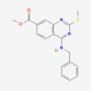 molecular formula C18H17N3O2S B7879955 Methyl 4-(benzylamino)-2-(methylthio)quinazoline-7-carboxylate 