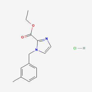 molecular formula C14H17ClN2O2 B7879972 Ethyl 1-[(3-methylphenyl)methyl]imidazole-2-carboxylate;hydrochloride 