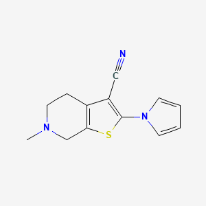 molecular formula C13H13N3S B7880020 6-methyl-2-(1H-pyrrol-1-yl)-4,5,6,7-tetrahydrothieno[2,3-c]pyridine-3-carbonitrile 