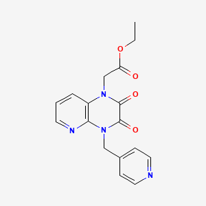 molecular formula C17H16N4O4 B7880042 ethyl [2,3-dioxo-4-(pyridin-4-ylmethyl)-3,4-dihydropyrido[2,3-b]pyrazin-1(2H)-yl]acetate 
