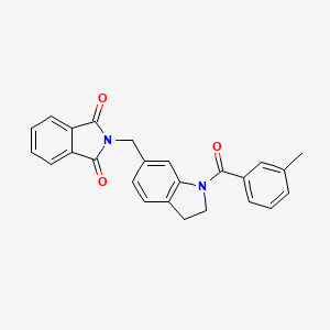 molecular formula C25H20N2O3 B7880051 2-{[1-(3-methylbenzoyl)-2,3-dihydro-1H-indol-6-yl]methyl}-1H-isoindole-1,3(2H)-dione 