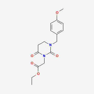 molecular formula C16H20N2O5 B7880067 ethyl [3-(4-methoxybenzyl)-2,6-dioxotetrahydropyrimidin-1(2H)-yl]acetate 