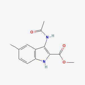 molecular formula C13H14N2O3 B7880073 1H-Indole-2-carboxylic acid, 3-acetylamino-5-methyl-, methyl ester 