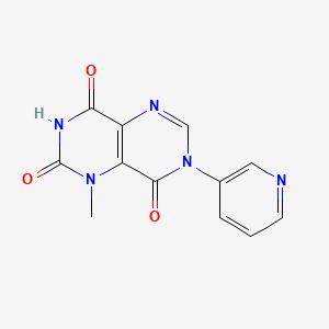 molecular formula C12H9N5O3 B7880097 1-methyl-7-pyridin-3-yl-1,7-dihydropyrimido[5,4-d]pyrimidine-2,4,8(3H)-trione 