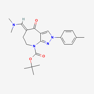molecular formula C22H28N4O3 B7880111 tert-butyl (5E)-5-[(dimethylamino)methylene]-2-(4-methylphenyl)-4-oxo-4,5,6,7-tetrahydropyrazolo[3,4-b]azepine-8(2H)-carboxylate 