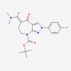 molecular formula C21H25FN4O3 B7880119 tert-butyl (5E)-5-[(dimethylamino)methylene]-2-(4-fluorophenyl)-4-oxo-4,5,6,7-tetrahydropyrazolo[3,4-b]azepine-8(2H)-carboxylate 