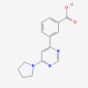 molecular formula C15H15N3O2 B7880204 3-(6-Pyrrolidin-1-ylpyrimidin-4-yl)benzoic acid 