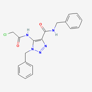 molecular formula C19H18ClN5O2 B7880237 N,1-dibenzyl-5-[(chloroacetyl)amino]-1H-1,2,3-triazole-4-carboxamide 