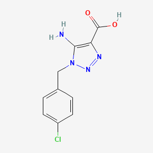 molecular formula C10H9ClN4O2 B7880256 5-Amino-1-[(4-chlorophenyl)methyl]-1H-1,2,3-triazole-4-carboxylic acid 
