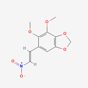 molecular formula C11H11NO6 B7880264 4,5-Dimethoxy-6-[2-nitroethenyl]-2H-1,3-benzodioxole 