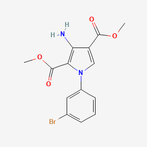 molecular formula C14H13BrN2O4 B7880266 Dimethyl 3-amino-1-(3-bromophenyl)-1H-pyrrole-2,4-dicarboxylate 