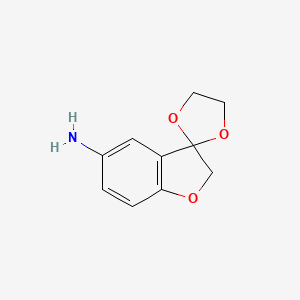 molecular formula C10H11NO3 B7880273 Spiro[1-benzofuran-3,2'-[1,3]dioxolan]-5-amine 
