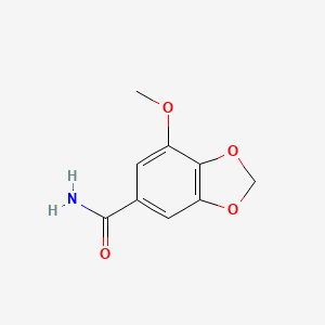 molecular formula C9H9NO4 B7880280 7-Methoxy-1,3-benzodioxole-5-carboxamide 