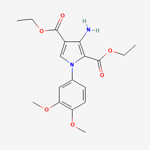 molecular formula C18H22N2O6 B7880298 Diethyl 3-amino-1-(3,4-dimethoxyphenyl)-1H-pyrrole-2,4-dicarboxylate 