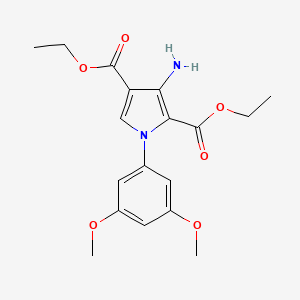 molecular formula C18H22N2O6 B7880302 Diethyl 3-amino-1-(3,5-dimethoxyphenyl)-1H-pyrrole-2,4-dicarboxylate 
