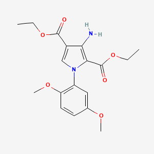 molecular formula C18H22N2O6 B7880311 Diethyl 3-amino-1-(2,5-dimethoxyphenyl)-1H-pyrrole-2,4-dicarboxylate 
