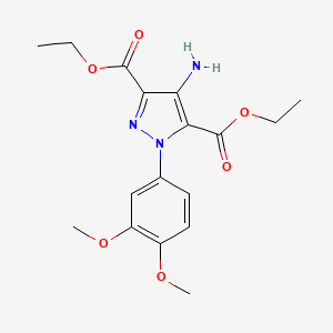 molecular formula C17H21N3O6 B7880314 Diethyl 4-amino-1-(3,4-dimethoxyphenyl)-1H-pyrazole-3,5-dicarboxylate 