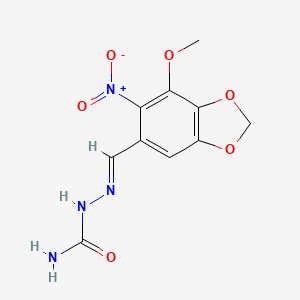 molecular formula C10H10N4O6 B7880331 [[(7-Methoxy-6-nitro-2H-1,3-benzodioxol-5-yl)methylidene]amino]urea 