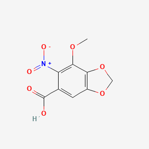 molecular formula C9H7NO7 B7880338 7-Methoxy-6-nitro-2H-1,3-benzodioxole-5-carboxylic acid CAS No. 1291486-06-0