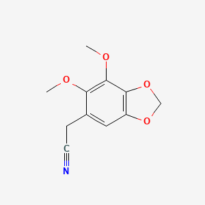 molecular formula C11H11NO4 B7880395 2-(6,7-Dimethoxy-2H-1,3-benzodioxol-5-yl)acetonitrile 
