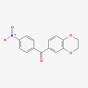 molecular formula C15H11NO5 B7880485 6-[(4-Nitrophenyl)carbonyl]-2,3-dihydro-1,4-benzodioxine 