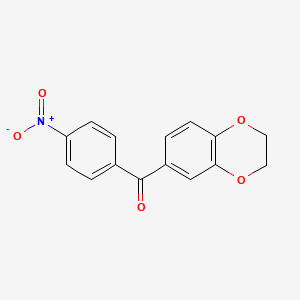 molecular formula C15H11NO5 B7880485 2,3-Dihydro-1,4-benzodioxin-6-yl(4-nitrophenyl)methanone 