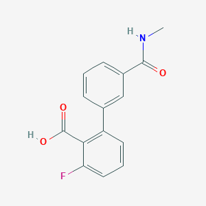 molecular formula C15H12FNO3 B7880528 6-Fluoro-2-[3-(N-methylaminocarbonyl)phenyl]benzoic acid CAS No. 1261894-73-8