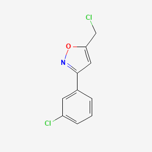 molecular formula C10H7Cl2NO B7880532 5-(Chloromethyl)-3-(3-chlorophenyl)isoxazole 