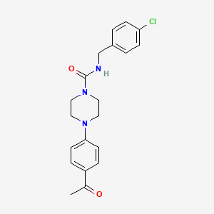 molecular formula C20H22ClN3O2 B7880553 4-(4-acetylphenyl)-N-[(4-chlorophenyl)methyl]piperazine-1-carboxamide 