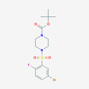 molecular formula C15H20BrFN2O4S B7880587 tert-Butyl 4-[(5-bromo-2-fluorobenzene)sulfonyl]piperazine-1-carboxylate 