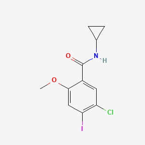 molecular formula C11H11ClINO2 B7880588 5-chloro-N-cyclopropyl-4-iodo-2-methoxybenzamide 