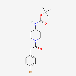 molecular formula C18H25BrN2O3 B7880593 tert-Butyl (1-(2-(4-bromophenyl)acetyl)piperidin-4-yl)carbamate 