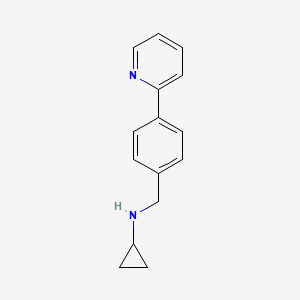 molecular formula C15H16N2 B7880599 N-{[4-(pyridin-2-yl)phenyl]methyl}cyclopropanamine 